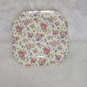 MM Japan Vtg Rose Cherry Peach Blossom Chintz Plate Cottagecore shabby chic